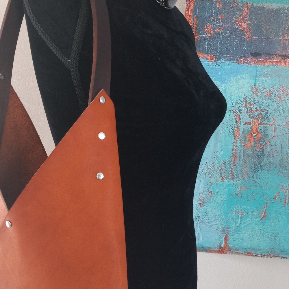 Stylish Saddle Tan Leather Hobo Bag w/Matching Card Wallet Handcrafted J.Monique - Picture 9 of 12